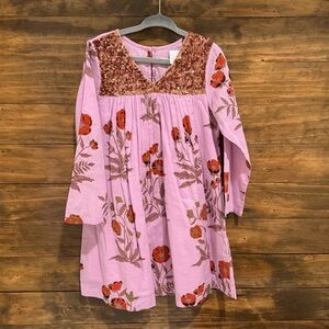 NWT Pink Chicken Lilac Floral dress with Sequins